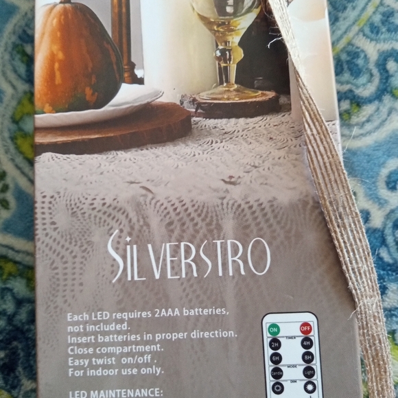 11' inch pumpkin wax tapper set of 2 in box. - Picture 8 of 9